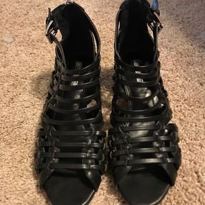 BCBG strappy sandal with slight wedge